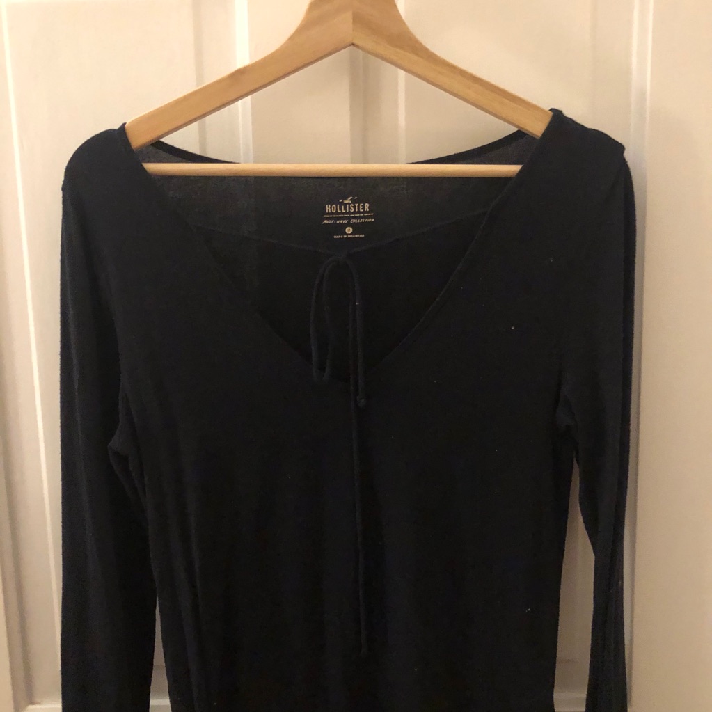 Tie Front Basic Black Top